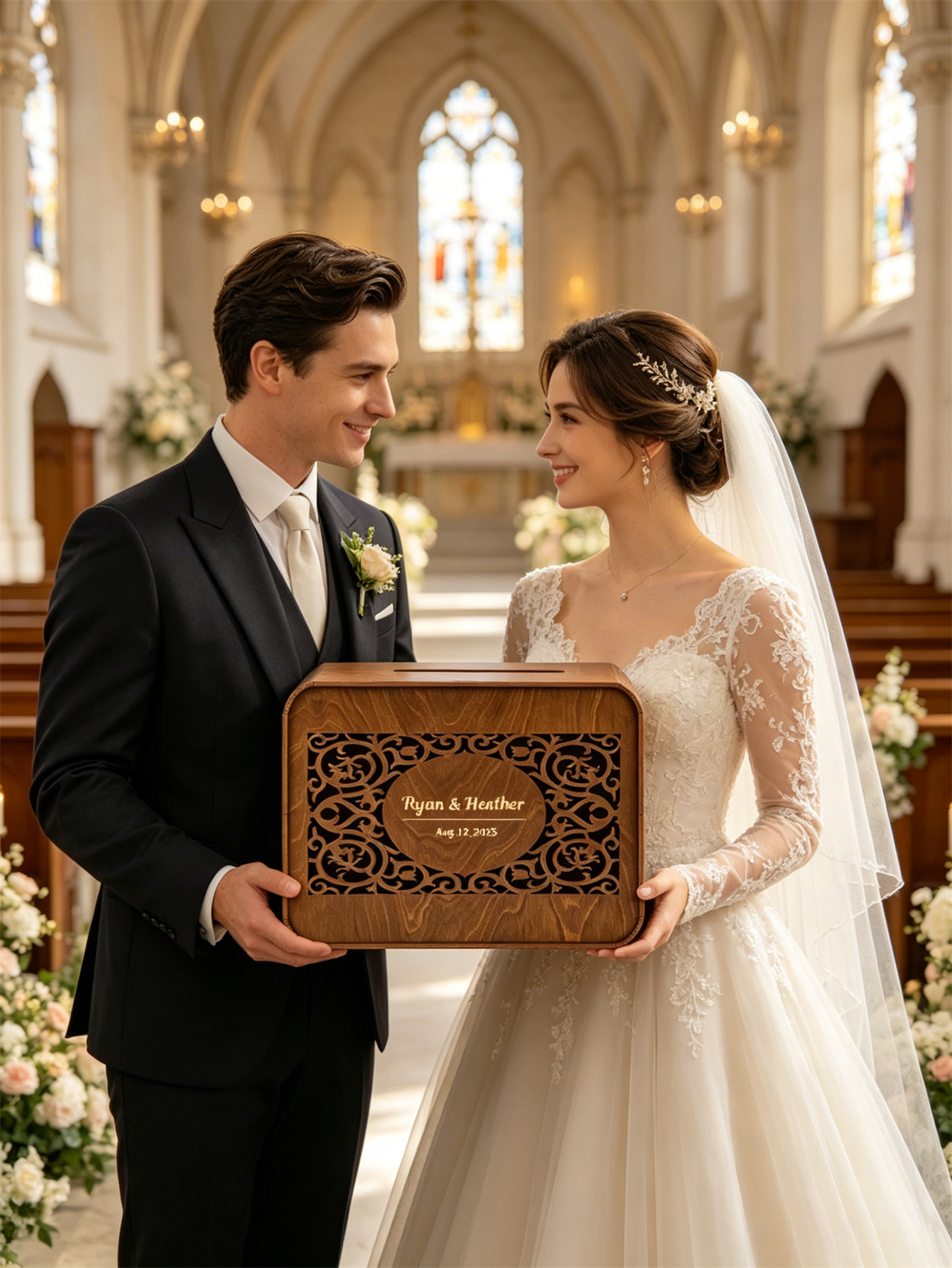Wooden card boxes, personalized wedding card boxes, and bride gift-giving card boxes